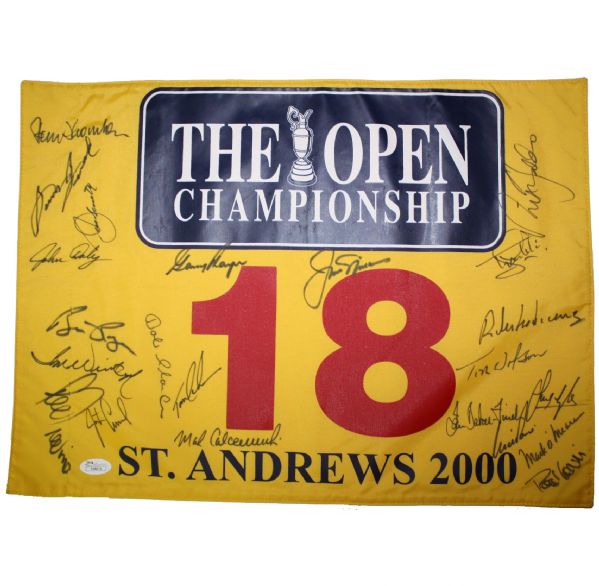 2000 British Open Champions Reunion Signed Flag-Greg Rita Collection- Full Jsa Letter