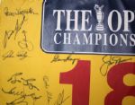 2000 British Open Champions Reunion Signed Flag-Greg Rita Collection- Full Jsa Letter