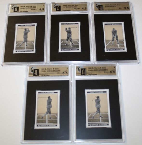 Lot of Five Graded 1923 B Morris and Sons Cards