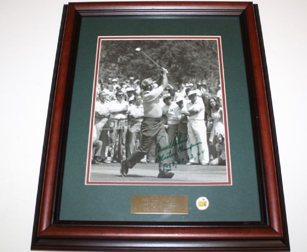 Arnold Palmer Signed Deluxe Framed 8x10 w/Detailed Masters Inscription