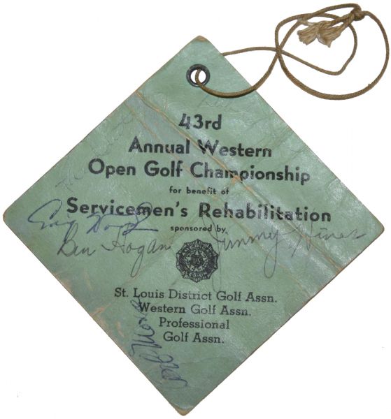 1946 Western Open Ticket - Signed by CHAMP Ben Hogan, Byron Nelson,Vic Ghezzi, Craig Wood, Jimes Hines,etc.