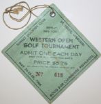 1946 Western Open Ticket - Signed by CHAMP Ben Hogan, Byron Nelson,Vic Ghezzi, Craig Wood, Jimes Hines,etc.