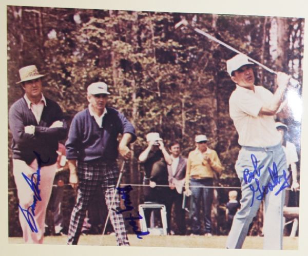 Sam Snead, Bob Goalby, and Doug Ford Signed 8x10 Photo JSA COA