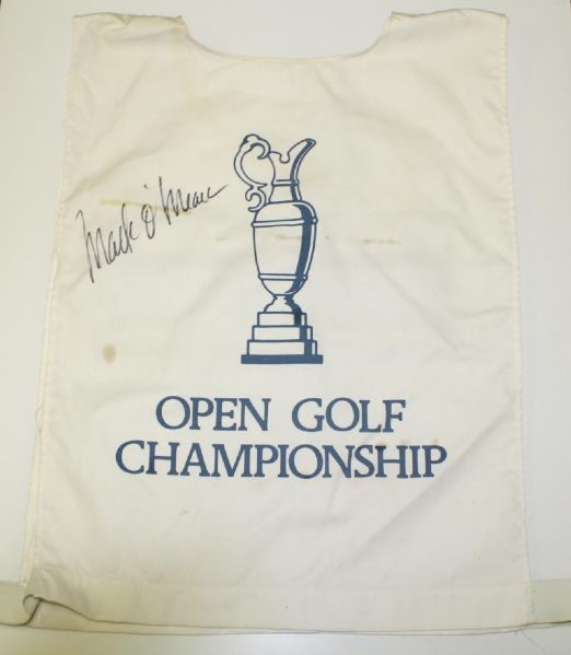 1990 British Open Caddy Bib Mark OMeara-Signed by OMeara JSA COA
