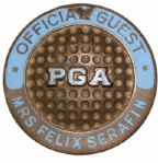 PGA Button 1930-40s Vintage Official Guest - Mrs Felix Serafin