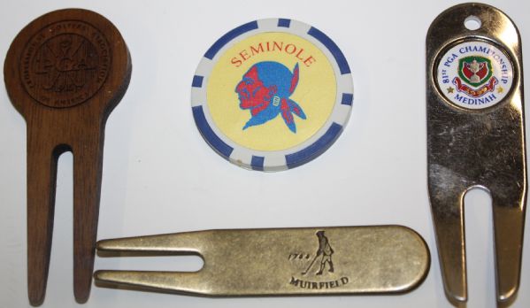 Lot of 4 Items - Seminole BM, PGA Divot, Medinah Divot, Muirfield Divot
