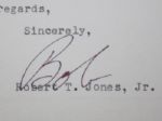 Bobby Jones Autographed Letter JSA COA