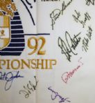 1992 PGA Championship Embroidered Flag - Signed by 31 Including Champ Nick Price JSA COA