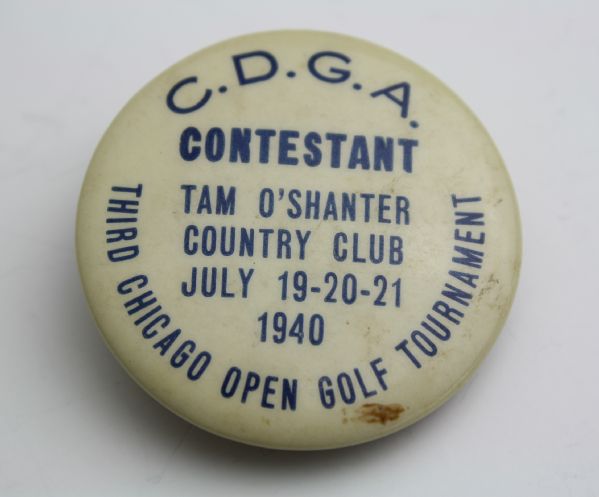 1940 Chicago Open Contestant Pin - Tam OShanter