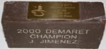 World Golf Hall of Fame Champions Brick Presented to Joe Jimenez for 2000 Liberty Mutual Legends Victory