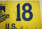 Jack Nicklaus signed Multi-Signed 1996 US Open Screen Flag - Oakland Hills JSA COA