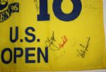 Jack Nicklaus signed Multi-Signed 1996 US Open Screen Flag - Oakland Hills JSA COA