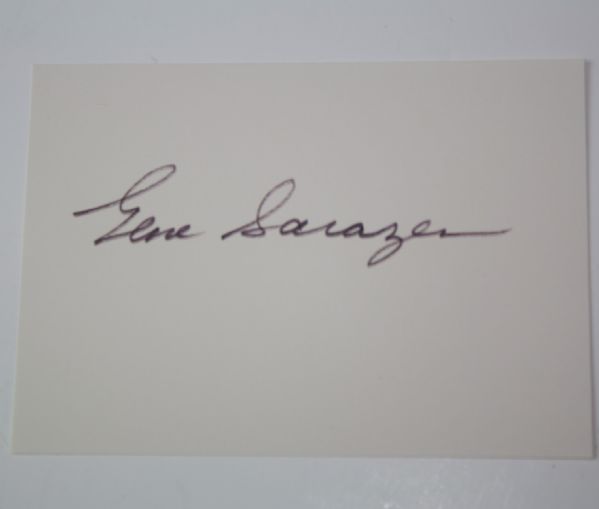 Gene Sarazen Signed 4x6 Card