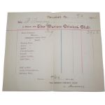 1904 Merion Cricket Club Shop Receipt