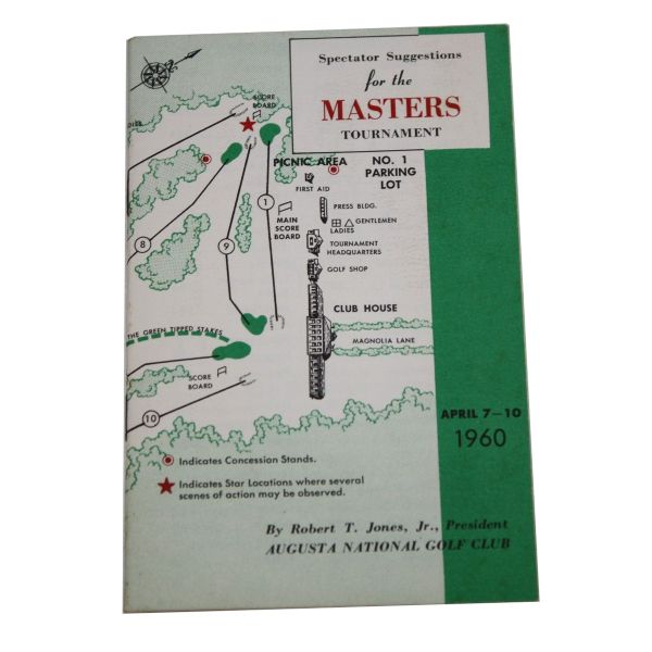 1960 Masters Spectator Guide-Arnold Palmers Second Masters Win