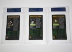 Three Signed G.S.V. Cards: Jose Maria Olazabal, Fuzzy Zoeller, and Tommy Aaron (PSA Slabbed)