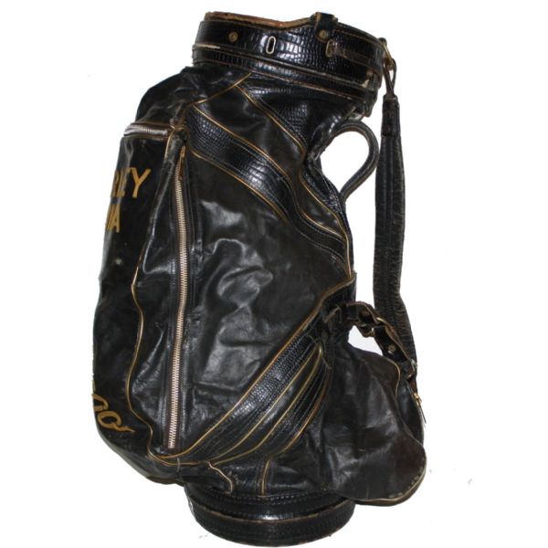 Charley Penna Collapsable Kangaroo Leather Golf Bag - Late 1940s MacGregor Staff Bag