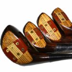 1950s MacGregor Eye-O-Matic Tourney Wood Set: 1, 2, 3, and 4-Charley Penna Stamp On Heads