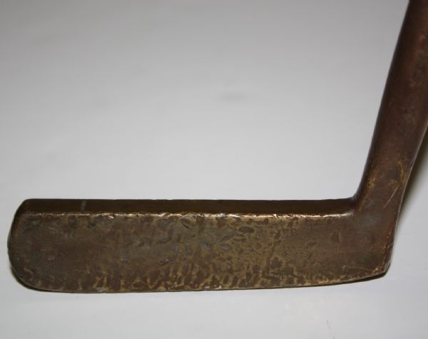 MacGregor 314 Brass Head Putter-Original Black Leather, Gold Lurex Strip Grip