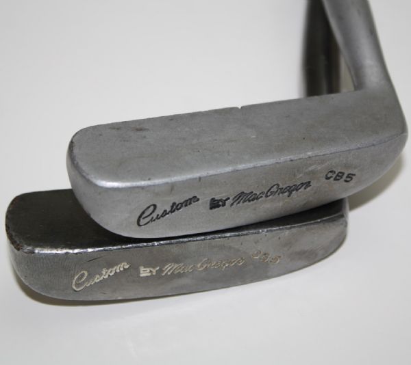 Lot of Two MacGregor Custom CB5 Putters - One Black Anodized and One Frosted Crome