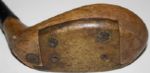 1930's Unmarked Putter w/3 Screws - Big Brass Plate - Illegal Square Grip