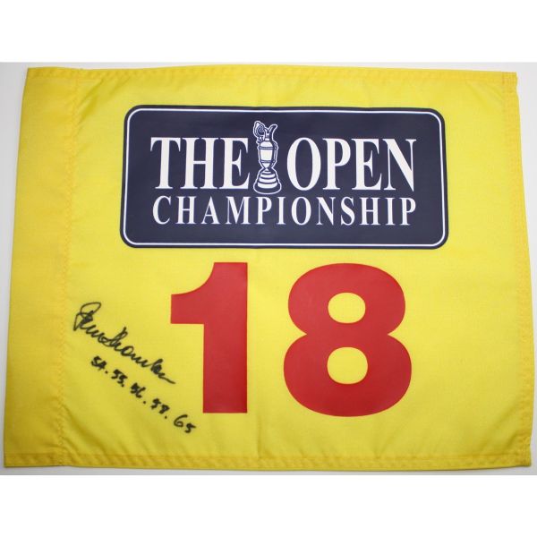 Peter Thomson Signed Undated British Open Flag JSA COA