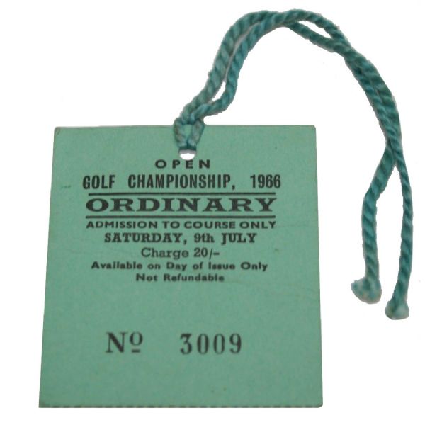 July 9, 1966 Final Round British Open Golf Championship Ticket