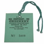 July 9, 1966 Final Round British Open Golf Championship Ticket