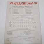 Frank Stranahan's Personal 1949 U.S.G.A. Walker Cup Program Signed By Francis Ouimet and Both Teams