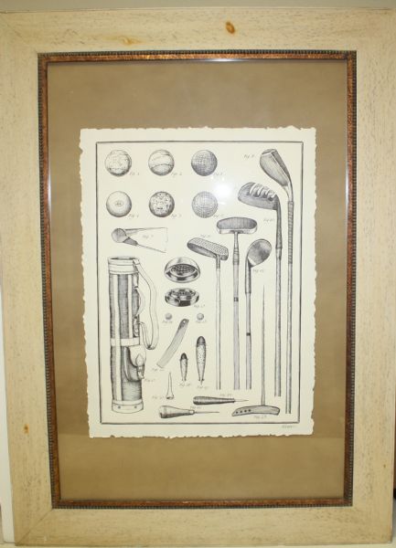 Framed Golf Club History Drawing - Gower