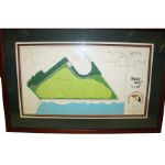 Autographed and Framed Orginal Design for Tiger Woods Home Putting Green-Best of the Best For Tiger Collector! JSA COA