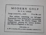 Golf Book - 'The Swing in Golf' by A.Q. - 1919