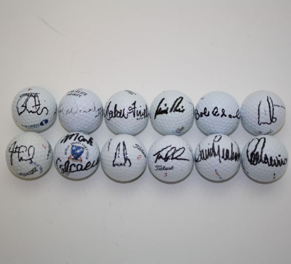 Lot of 12 British Open Winners Signed Golf Balls JSA COA