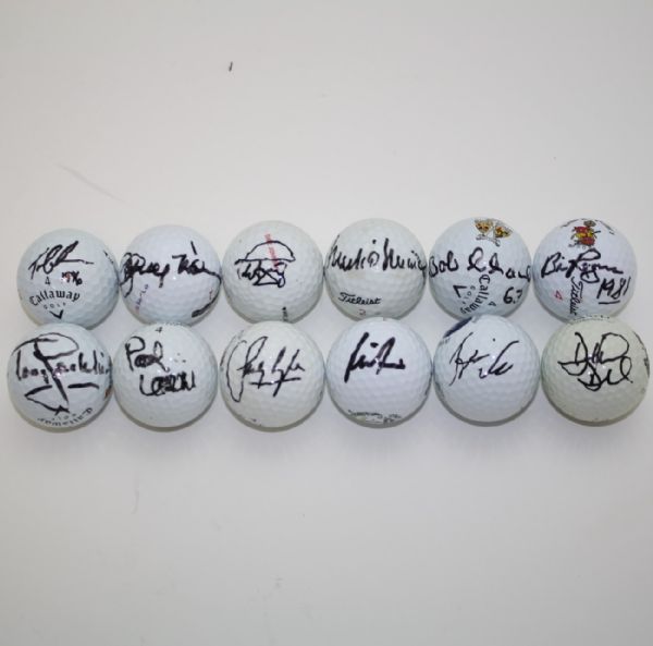 Lot of 12 British Open Winners Signed Golf Balls JSA COA