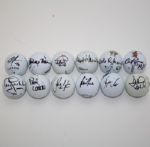Lot of 12 British Open Winners Signed Golf Balls JSA COA