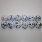 Lot of 12 U.S. Open Winners Signed Golf Balls JSA COA