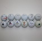 Lot of 12 U.S. Open Winners Signed Golf Balls JSA COA