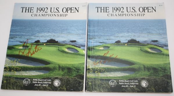 Lot of 2 Tom Kite Signed 1992 U.S. Open Championship Journals JSA COA