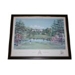 Robert Trent Jones Signed Congressional 18th Hole Circa 1970 #ed Bill Waugh Lithograph 105/850