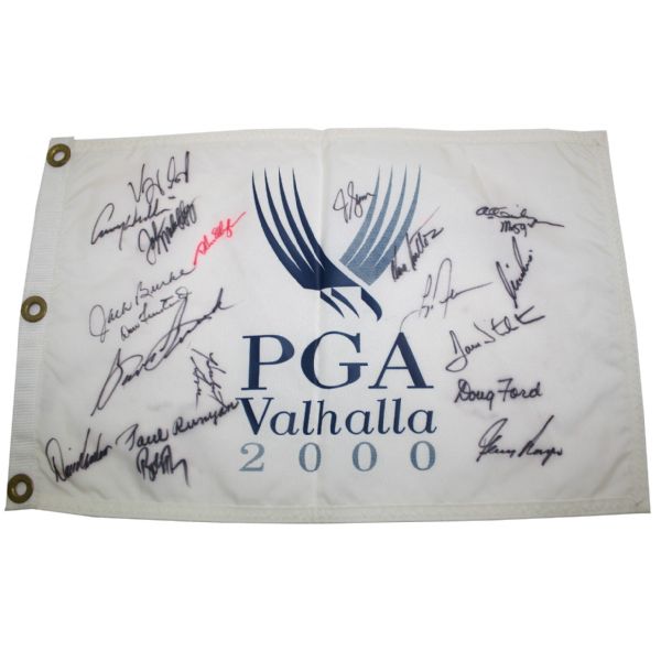 Multi-Signed 2000 PGA Championship Screen Flag - 19 Signatures JSA COA