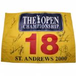 Multi-Signed 2000 The Open Flag - St. Andrews - 9 British Open Winners Signatures JSA COA