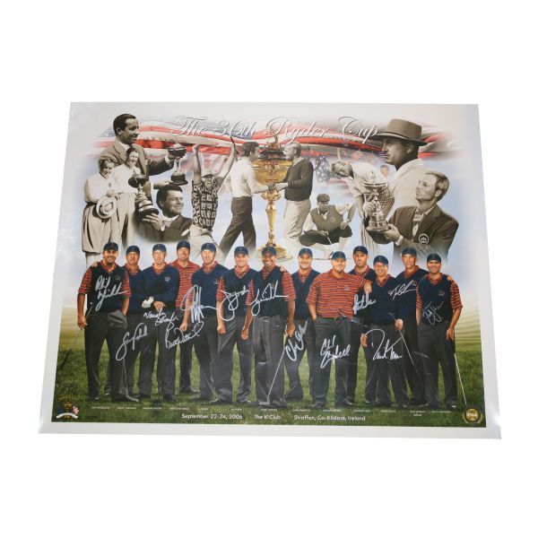 Raymond Floyds 2006 Ryder Cup Team Signed  Poster Tiger, Phil etc. JSA COA