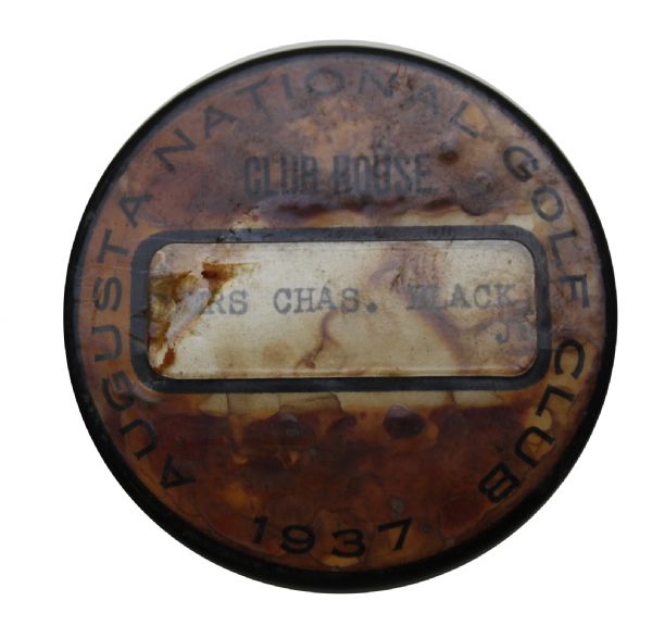 1937 Masters Clubhouse Badge From Bobby Joness neighbor and Best friend