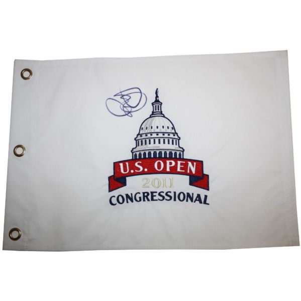 Rory McIlroy Signed 2011 US Open White Embroidered Flag JSA COA