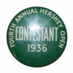 1936 4th Annual Hershey Open Contestants Badge-Henry Picard Champion