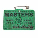 Bob Goalby Signed 1968 Masters Badge JSA COA