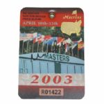 Mike Weir Signed 2003 Masters Badge JSA COA