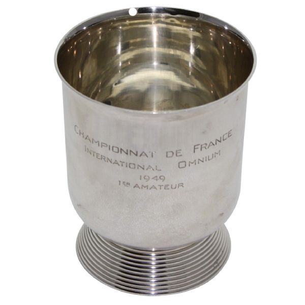 1949 French Open Tournament 1st Amateur Cup(Puiforcat Trophy)-Won by Frank Stranahan
