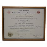 Frank Stranahans 1942 Hale America Low Qualifier Award Signed by Francis Ouimet 