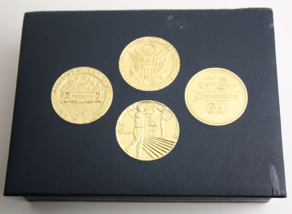 Ben Hogan Golf Ball Box with Decorative Medallions Depicting Majors of Grand Slam